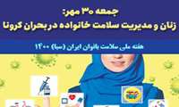جمعه ۳۰ مهر: زنان و مدیریت سلامت خانواده در بحران کرونا